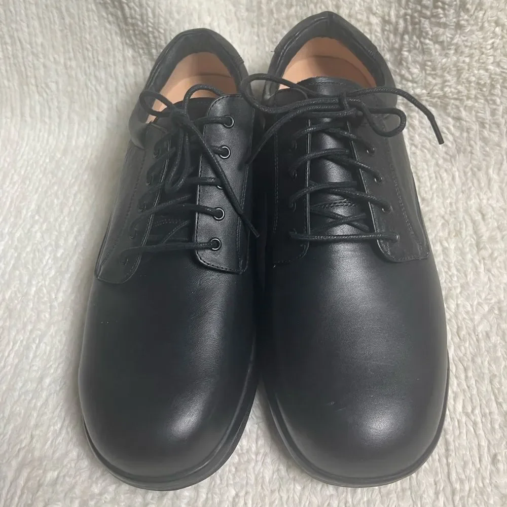 Apex Men’s conform classic Oxford Dress shoes leather Black SZ14W.